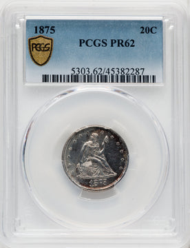 1875 20C Proof Twenty Cent Pieces PCGS PR62
