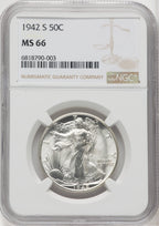 1942-S 50C Walking Liberty Half Dollar NGC MS66 (519054033)
