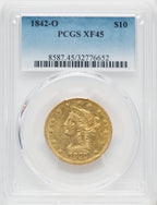1842-O $10 Liberty Eagle PCGS XF45