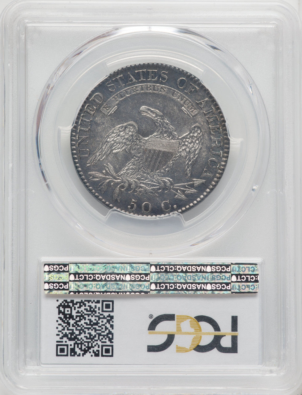 1820/19 50C Curl Base 2 Bust Half Dollar PCGS AU58