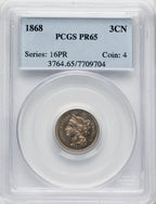 1868 3CN Proof Three Cent Nickel PCGS PR65
