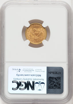 1861 $2.50 New Reverse Type 2 Liberty Quarter Eagle NGC MS64 (765816059)