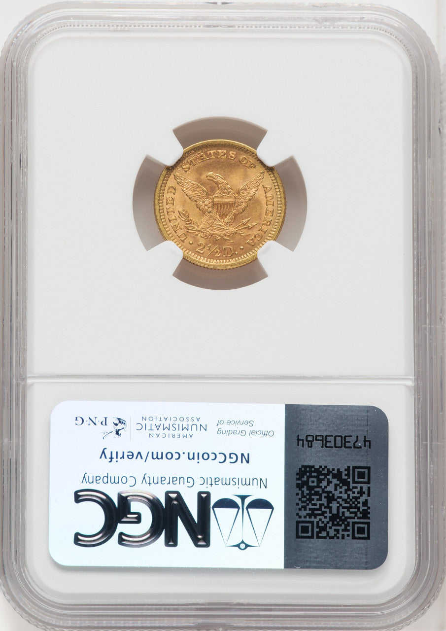 1861 $2.50 New Reverse Type 2 Liberty Quarter Eagle NGC MS64 (765816059)