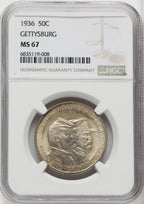 1936 50C Gettysburg Commemorative Silver NGC MS67 (766132059)