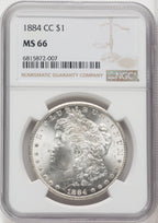 1884-CC Morgan Dollar NGC MS66