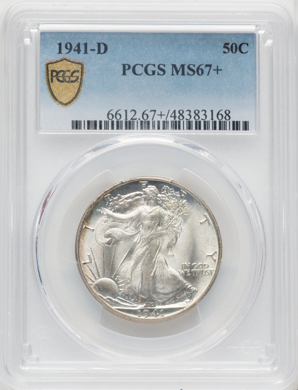 1941-D 50C Walking Liberty Half Dollar PCGS MS67+
