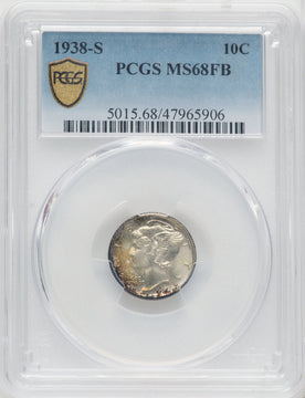1938-S 10C FB Mercury Dime PCGS MS68 (766865002)