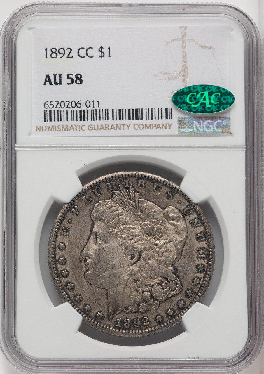 1892-CC $1 CAC Morgan Dollar NGC AU58