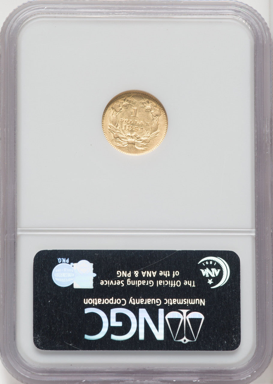 1854 G$1 Type Two Gold Dollar NGC AU55 (766993041)