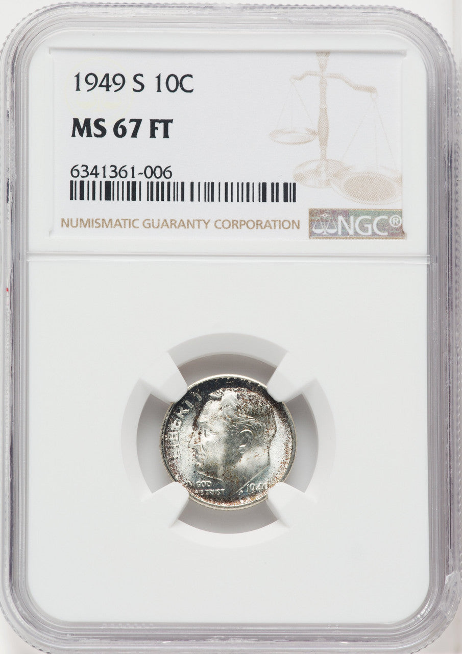 1949-S 10C FB Roosevelt Dime NGC MS67 (767155003)