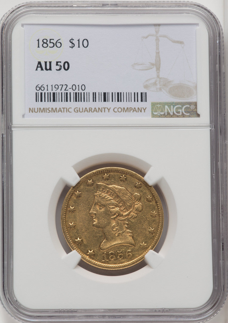 1856 $10 Liberty Eagle NGC AU50