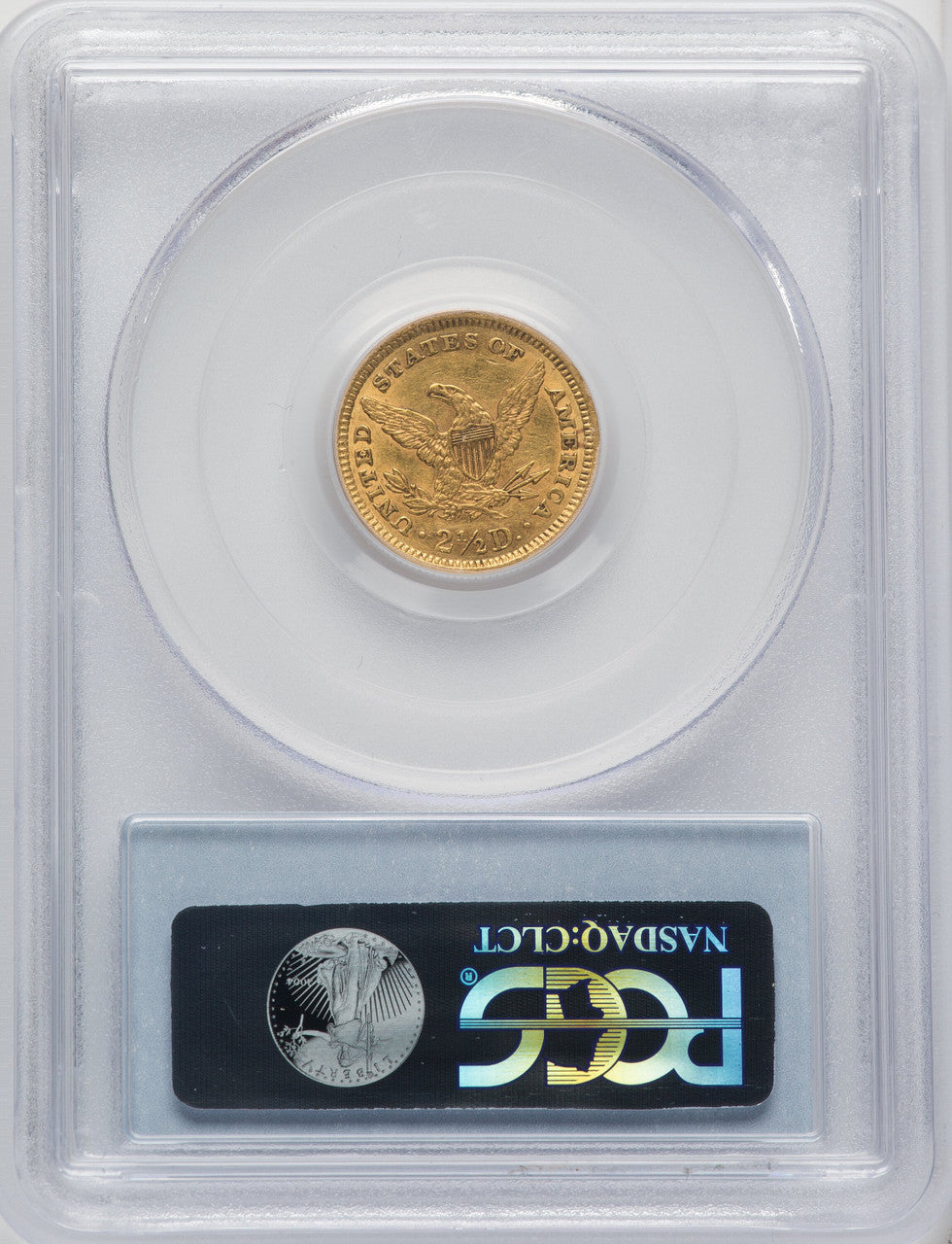 1861 $2.50 New Reverse Type 2 Liberty Quarter Eagle PCGS AU50