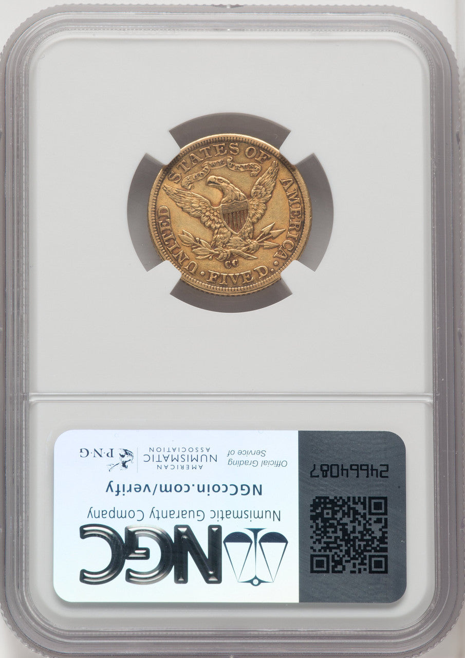 1893-CC $5 Liberty Half Eagle NGC AU55