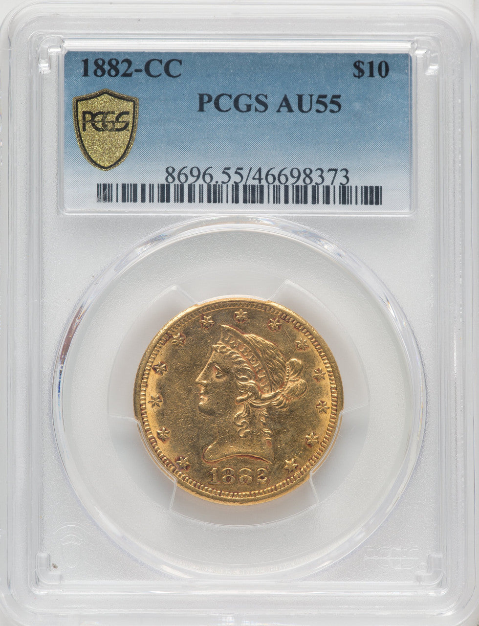 1882-CC $10 Liberty Eagle PCGS AU55