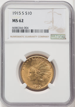 1915-S $10 Indian Eagle NGC MS62