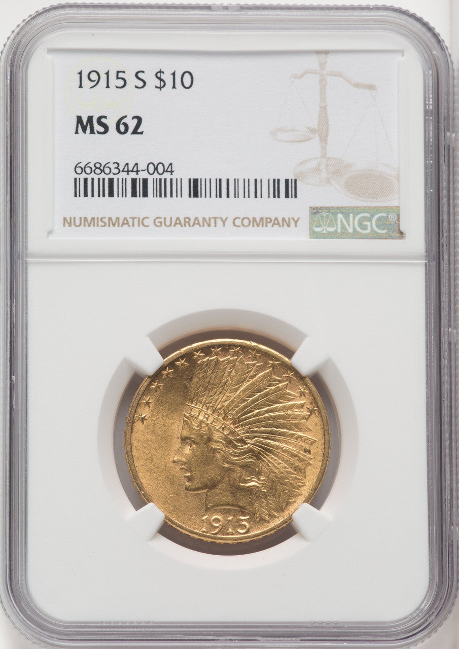 1915-S $10 Indian Eagle NGC MS62