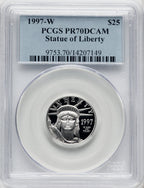 1997-W $25 Quarter-Ounce Platinum Eagle Statue of Liberty Blue Gradient PCGS PR70