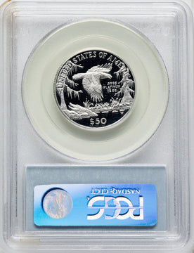 1999-W $50 Half-Ounce Platinum Eagle Statue of Liberty Blue Gradient PCGS PR70