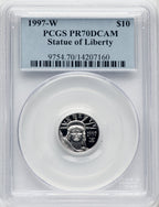 1997-W $10 Tenth-Ounce Platinum Blue Gradient PCGS PR70