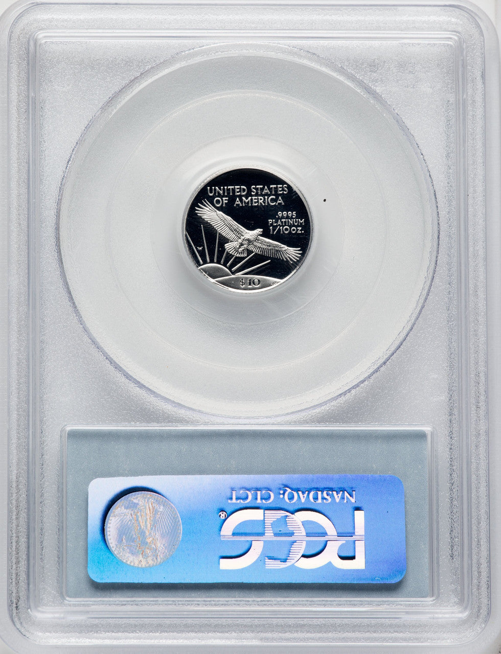 1997-W $10 Tenth-Ounce Platinum Blue Gradient PCGS PR70