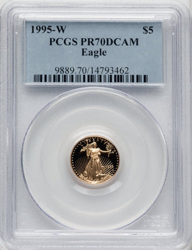 1995-W $5 Tenth-Ounce Gold Eagle Blue Gradient PCGS PR70