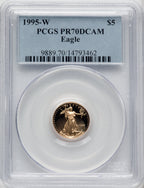 1995-W $5 Tenth-Ounce Gold Eagle Blue Gradient PCGS PR70