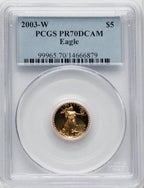 2003-W $5 Tenth-Ounce Gold Eagle Blue Gradient PCGS PR70