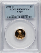 2004-W $5 Tenth-Ounce Gold Eagle Blue Gradient PCGS PR70