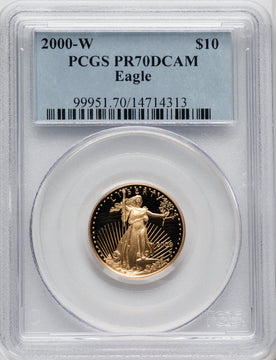 2000-W $10 Quarter-Ounce Gold Eagle Blue Gradient PCGS PR70