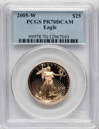 2005-W $25 Half-Ounce Gold Eagle Blue Gradient PCGS PR70