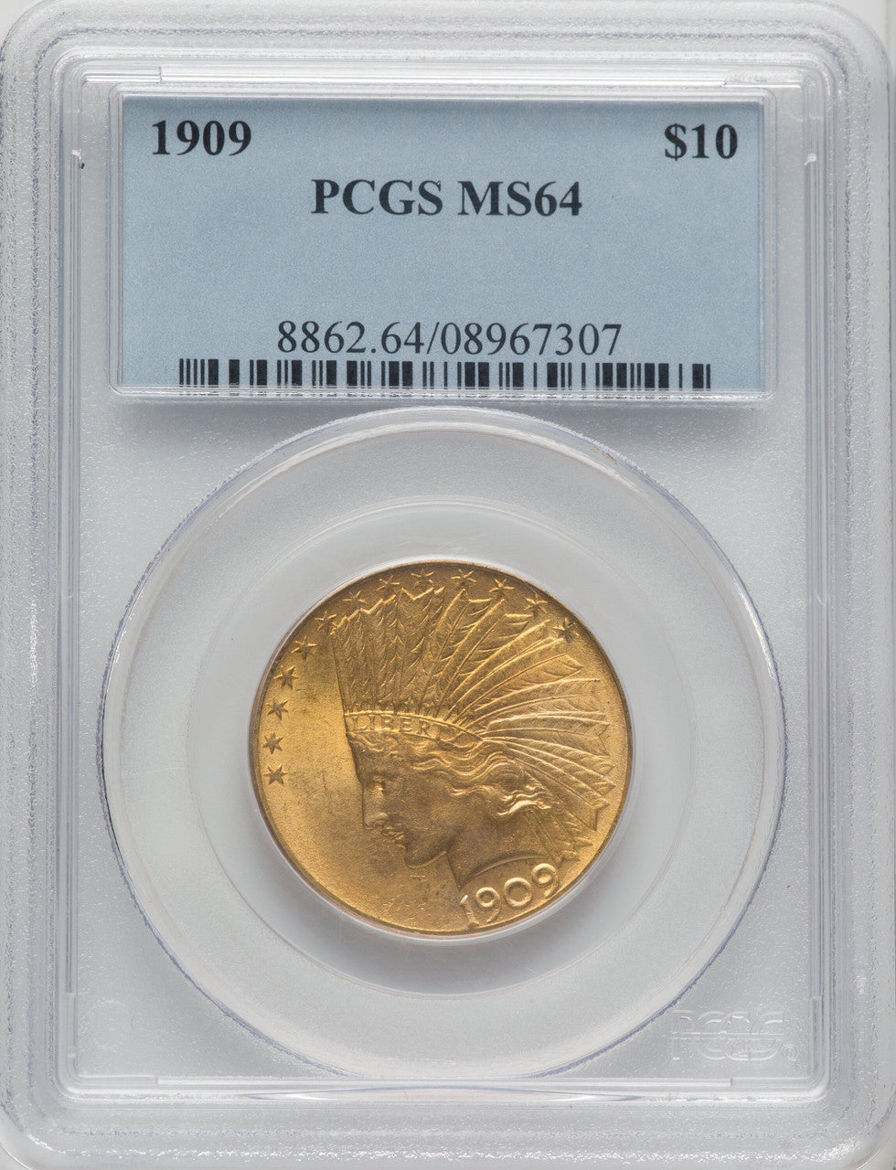 1909 $10 Indian Eagle PCGS MS64