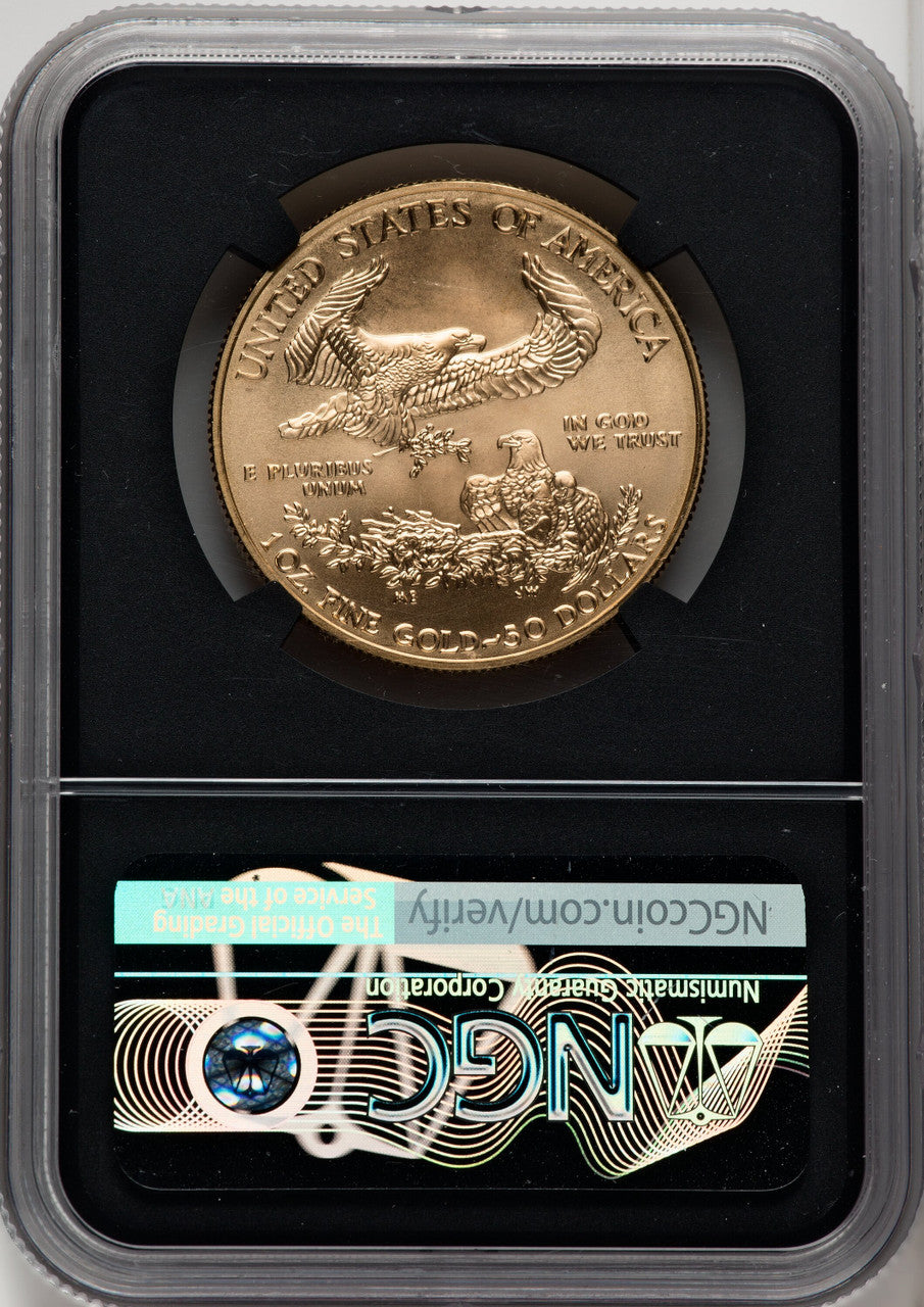 2021 $50 One-Ounce Gold Eagle Type One First Day of Issue NGC MS70