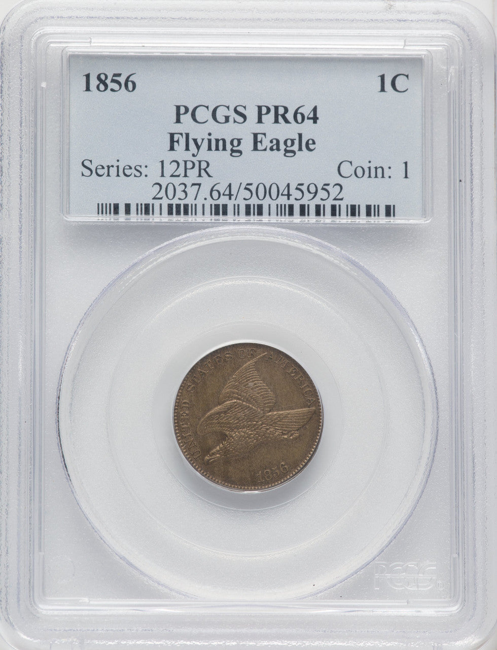 1856 1C Proof Flying Eagle Cent PCGS PR64