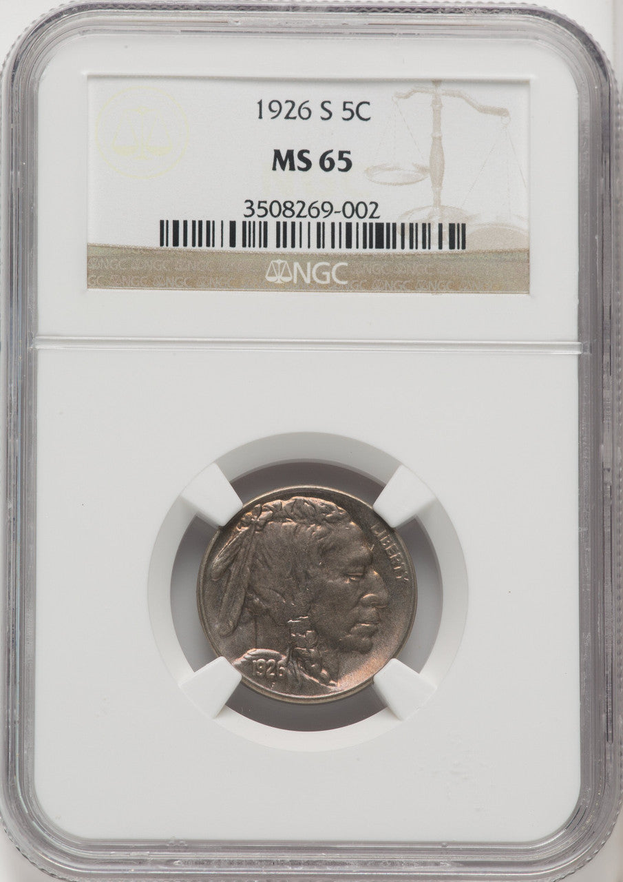 1926-S 5C Buffalo Nickel NGC MS65