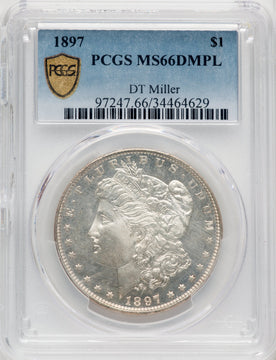 1897 $1 DM Morgan Dollar PCGS MS66
