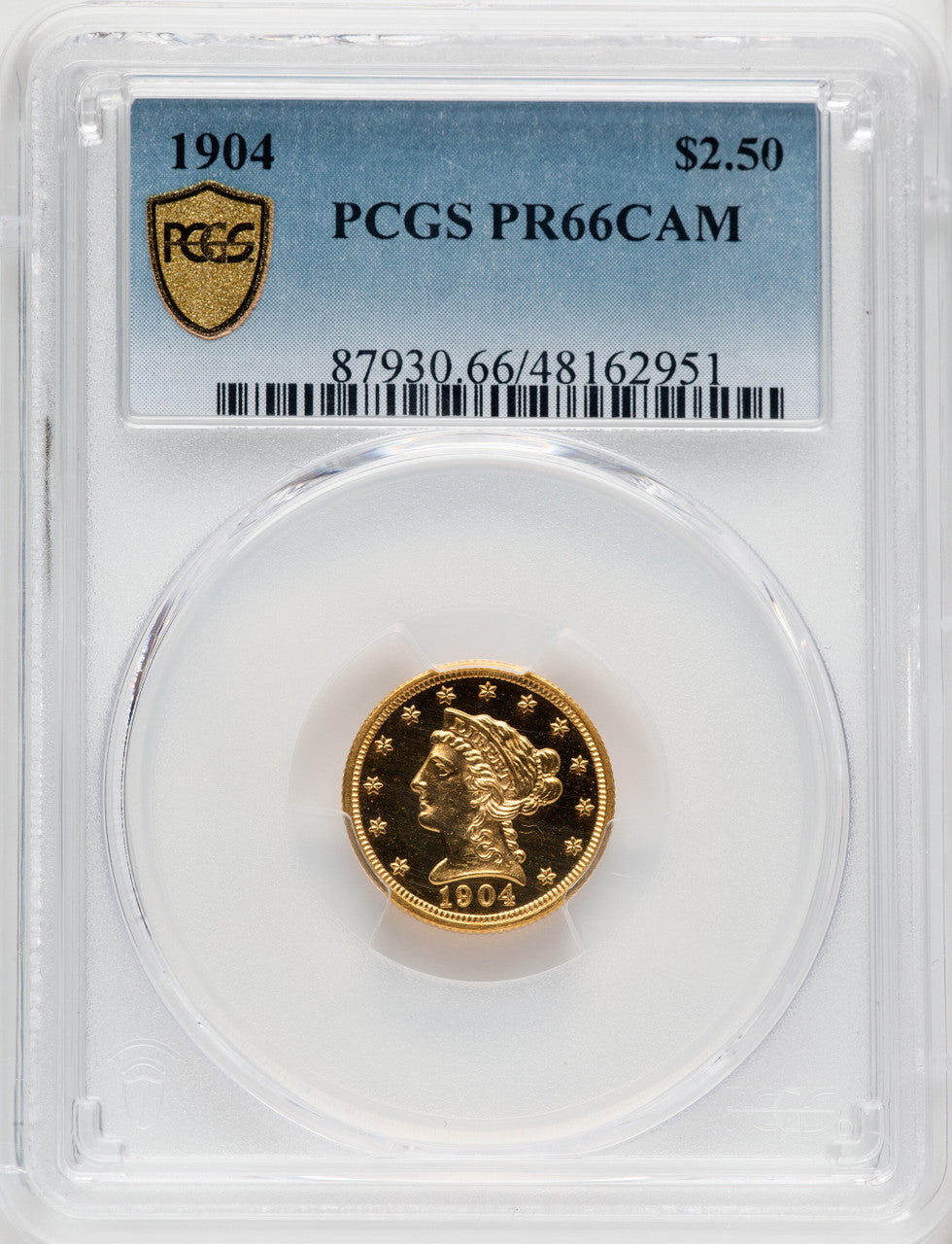 1904 $2.50 CA Proof Liberty Quarter Eagle PCGS PR66