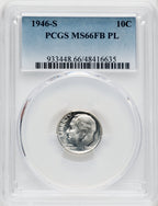 1946-S 10C FB Roosevelt Dime PCGS MS66