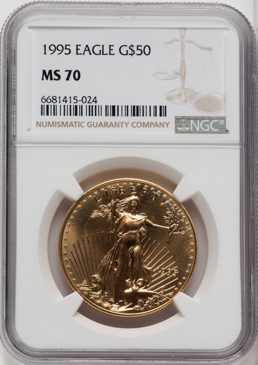 1995 $50 One-Ounce Gold Eagle NGC MS70