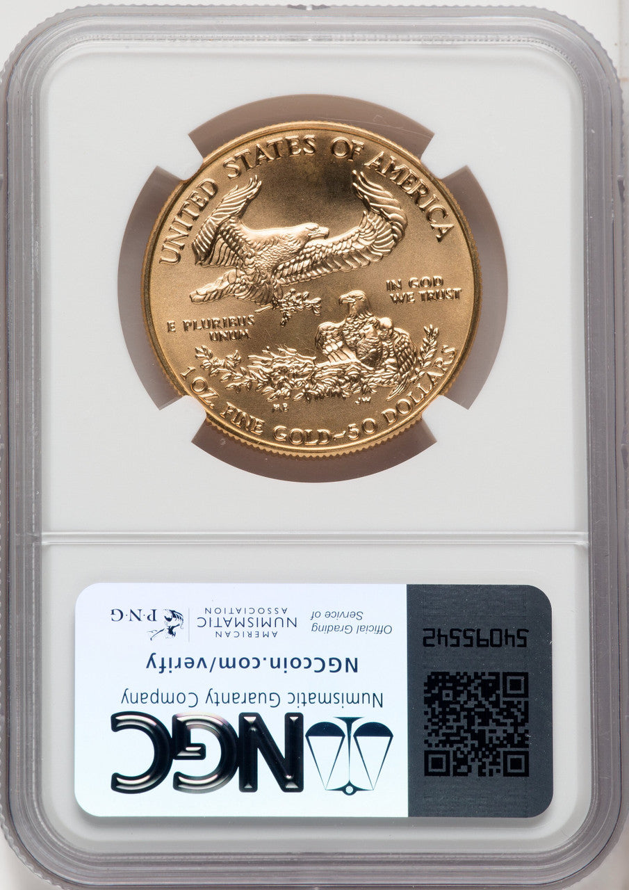 1995 $50 One-Ounce Gold Eagle NGC MS70