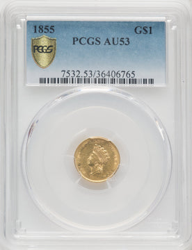 1855 G$1 Type Two Gold Dollar PCGS AU53 (766878021)