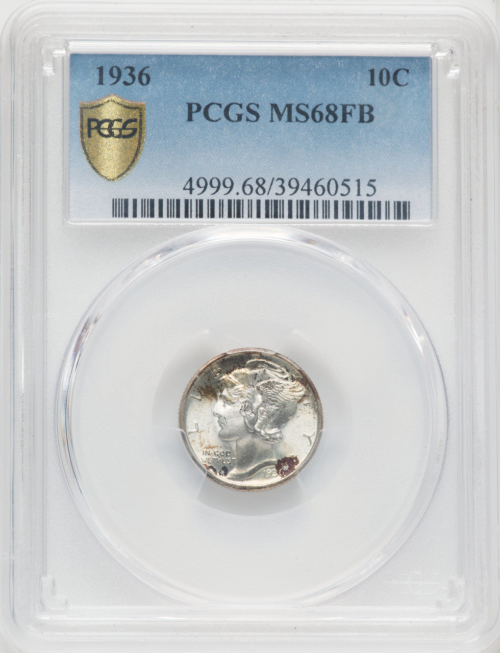 1936 10C FB Mercury Dime PCGS MS68 (767003003)