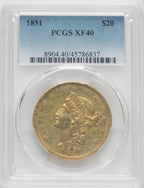 1851 $20 Liberty Double Eagle PCGS XF40