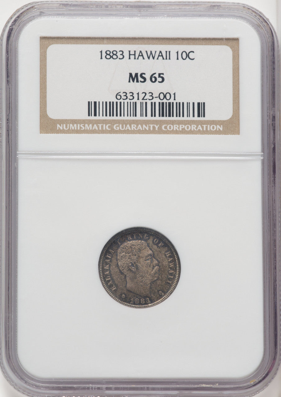 1883 Hawaii Ten Cents Coins of Hawaii NGC MS65