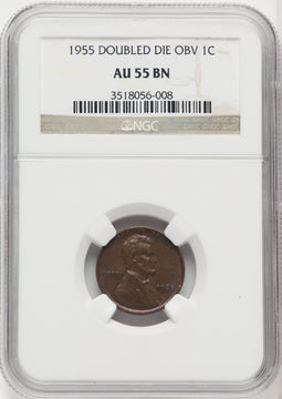 1955 1C Doubled Die Obverse FS-101 BN Lincoln Cent NGC AU55 (767261031)