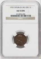 1955 1C Doubled Die Obverse FS-101 BN Lincoln Cent NGC AU55 (767261031)
