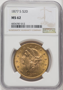 1877-S $20 Liberty Double Eagle NGC MS62 (518529035)