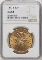 1877-S $20 Liberty Double Eagle NGC MS62 (518529035)