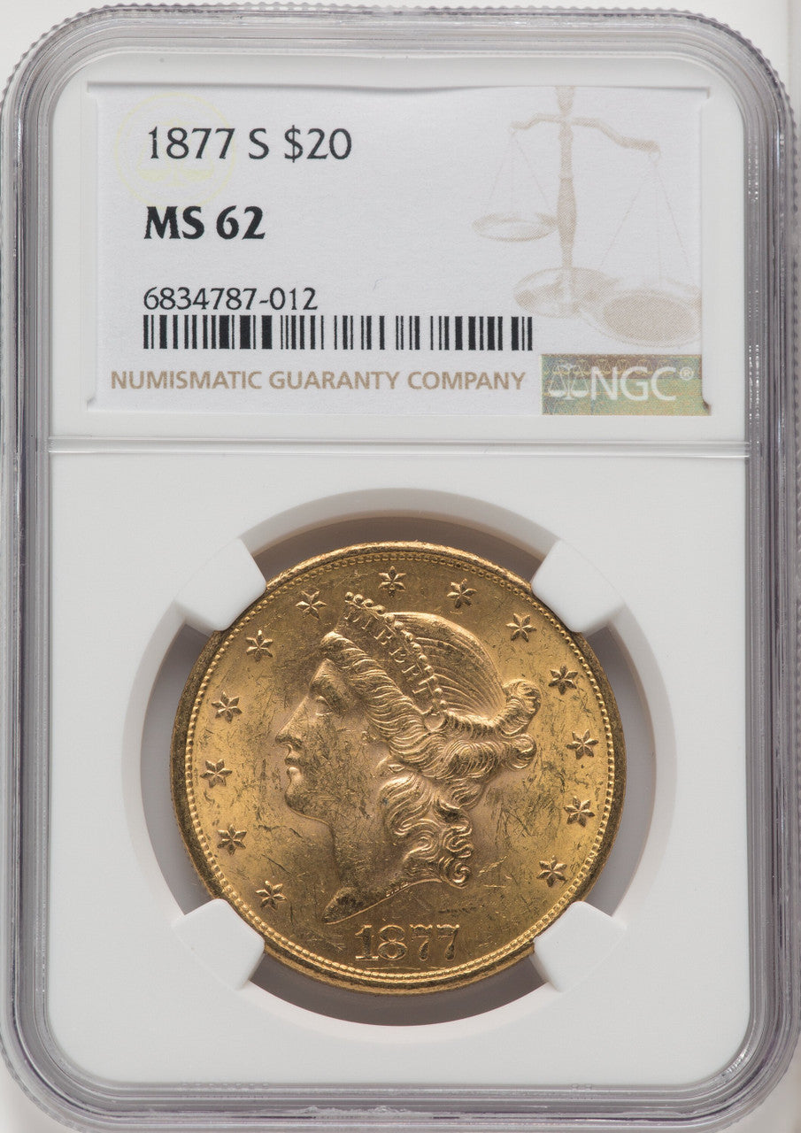1877-S $20 Liberty Double Eagle NGC MS62 (518529035)