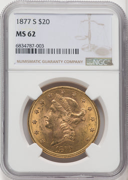 1877-S $20 Liberty Double Eagle NGC MS62 (518529028)