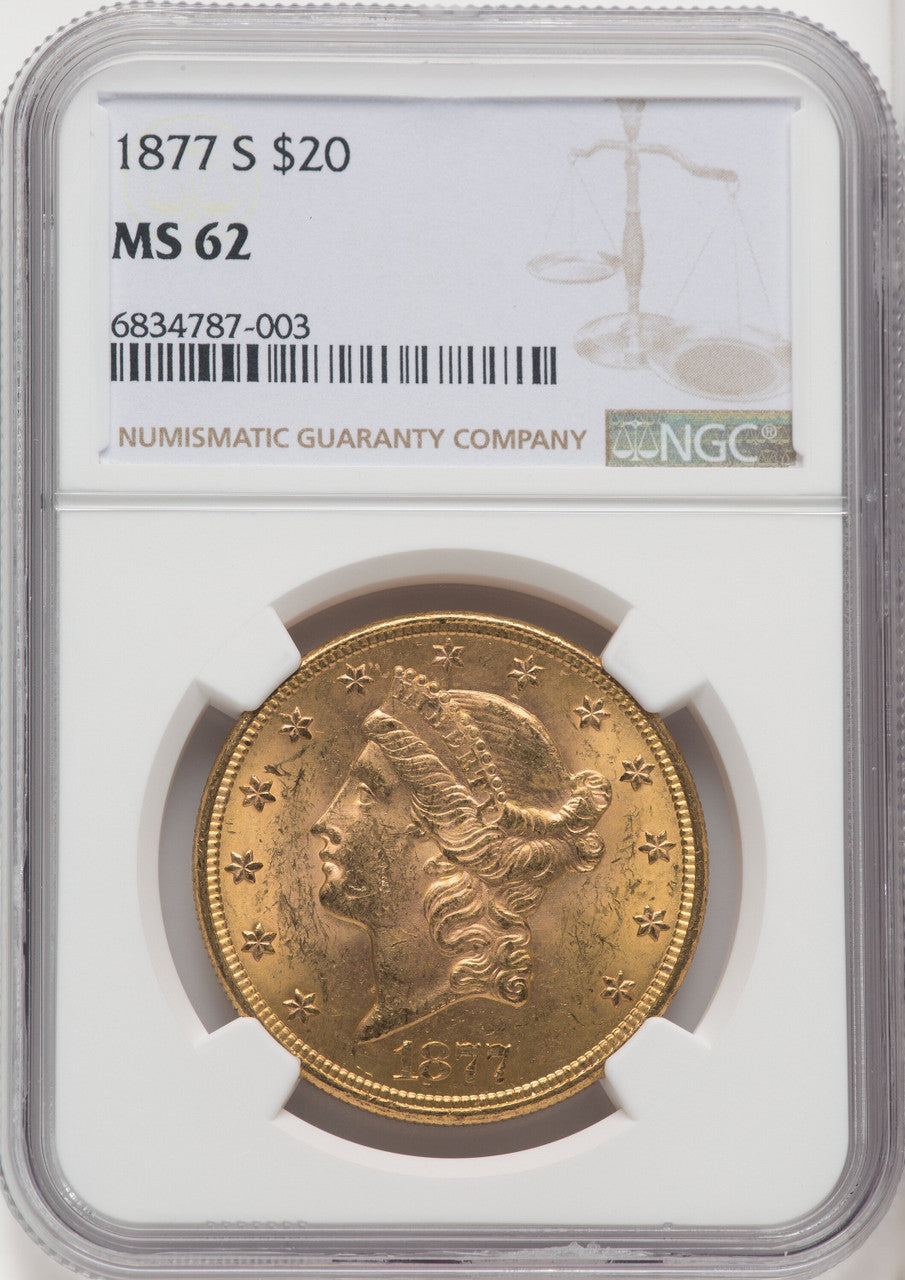 1877-S $20 Liberty Double Eagle NGC MS62 (518529028)